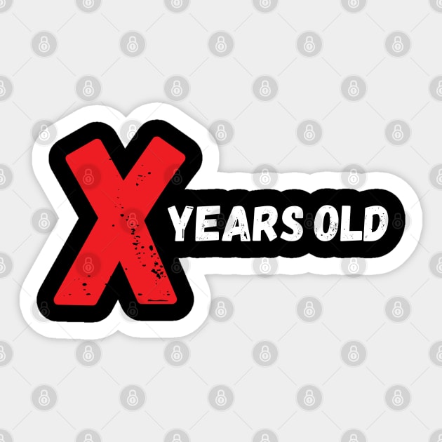 x years old birthday gift Sticker by Qurax